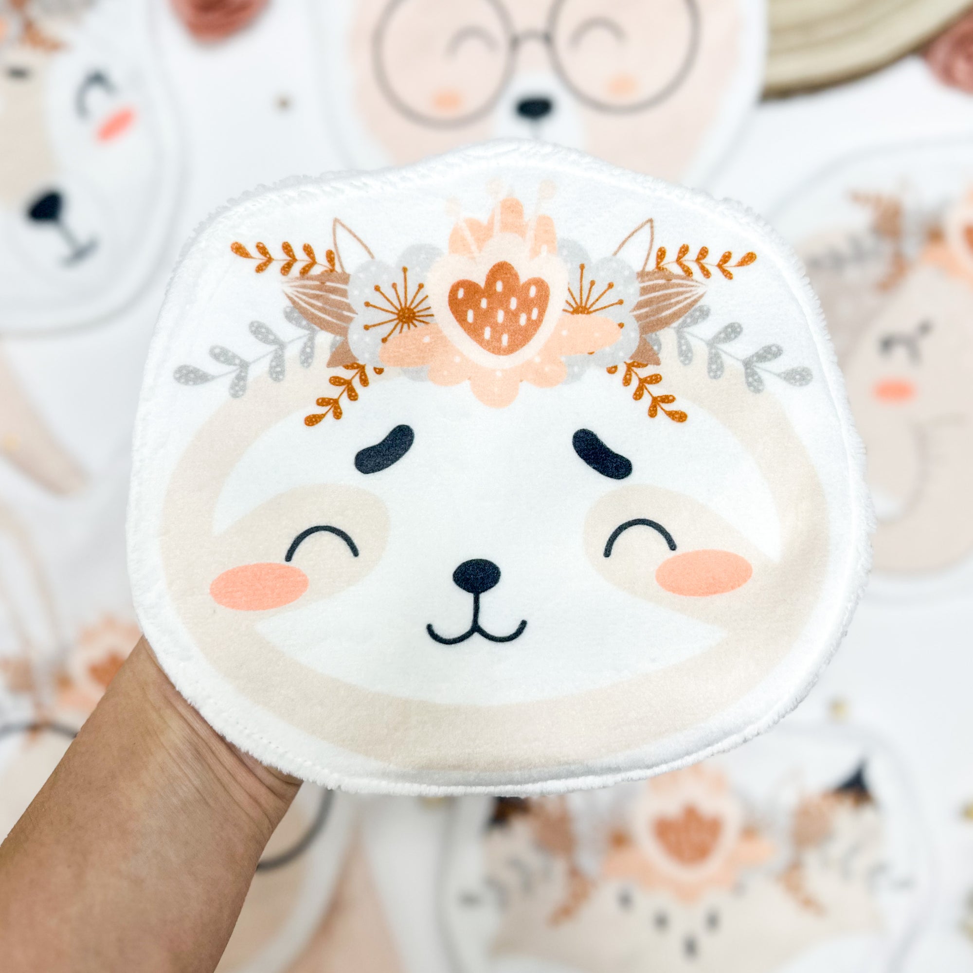 Coton lavable bébé XXL paresseux avec fleurs – coton réutilisable doux et pratique