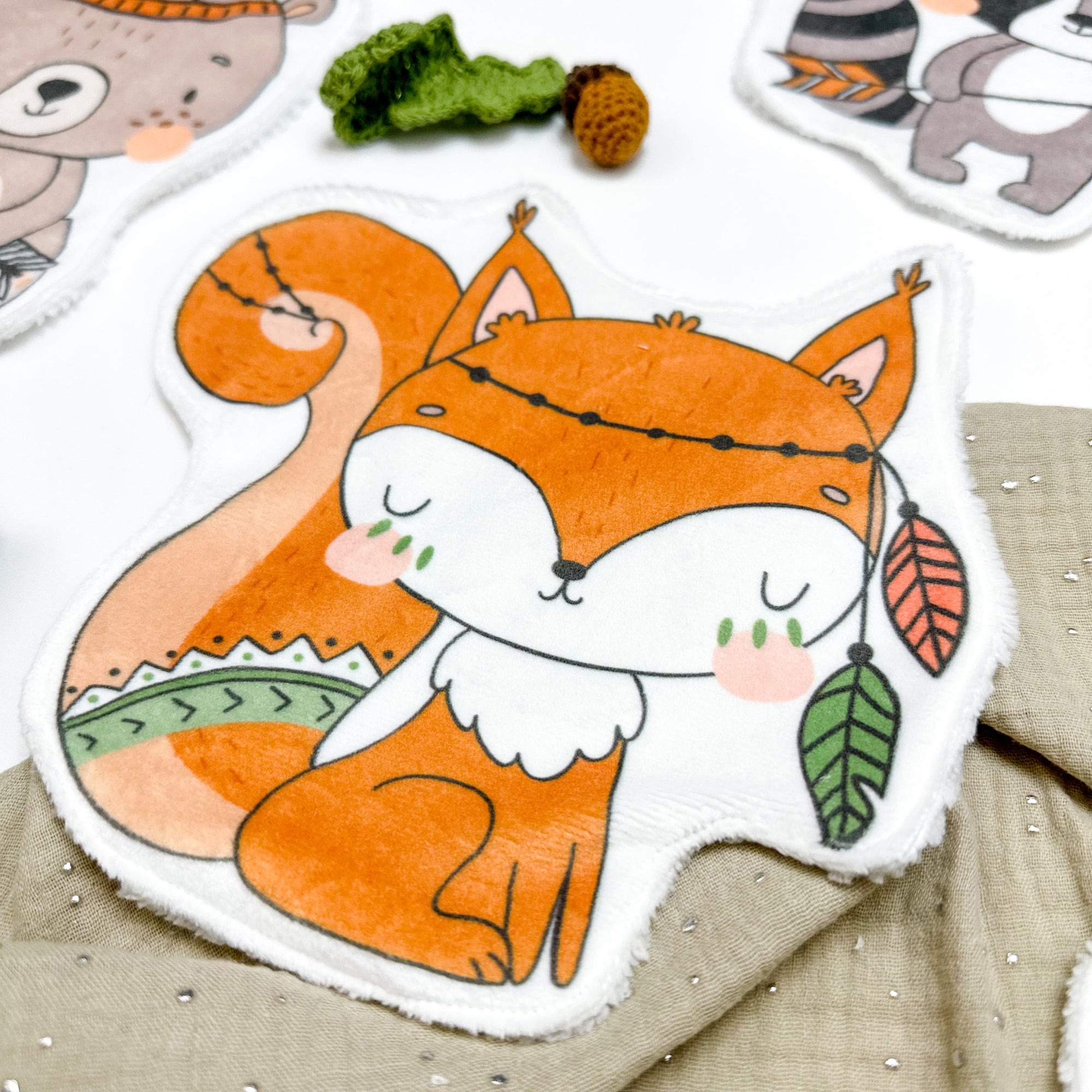 Coton lavable réutilisable bébé – écureuil indien – coton écologique et pratique