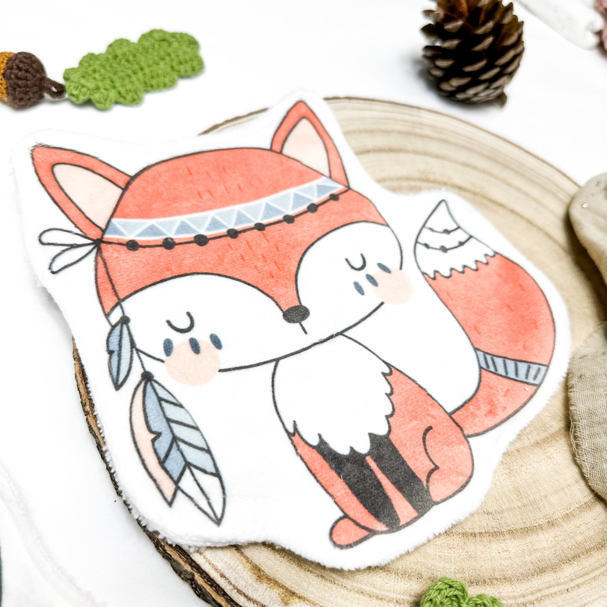 Coton lavable réutilisable bébé – renard indien – coton écologique et pratique