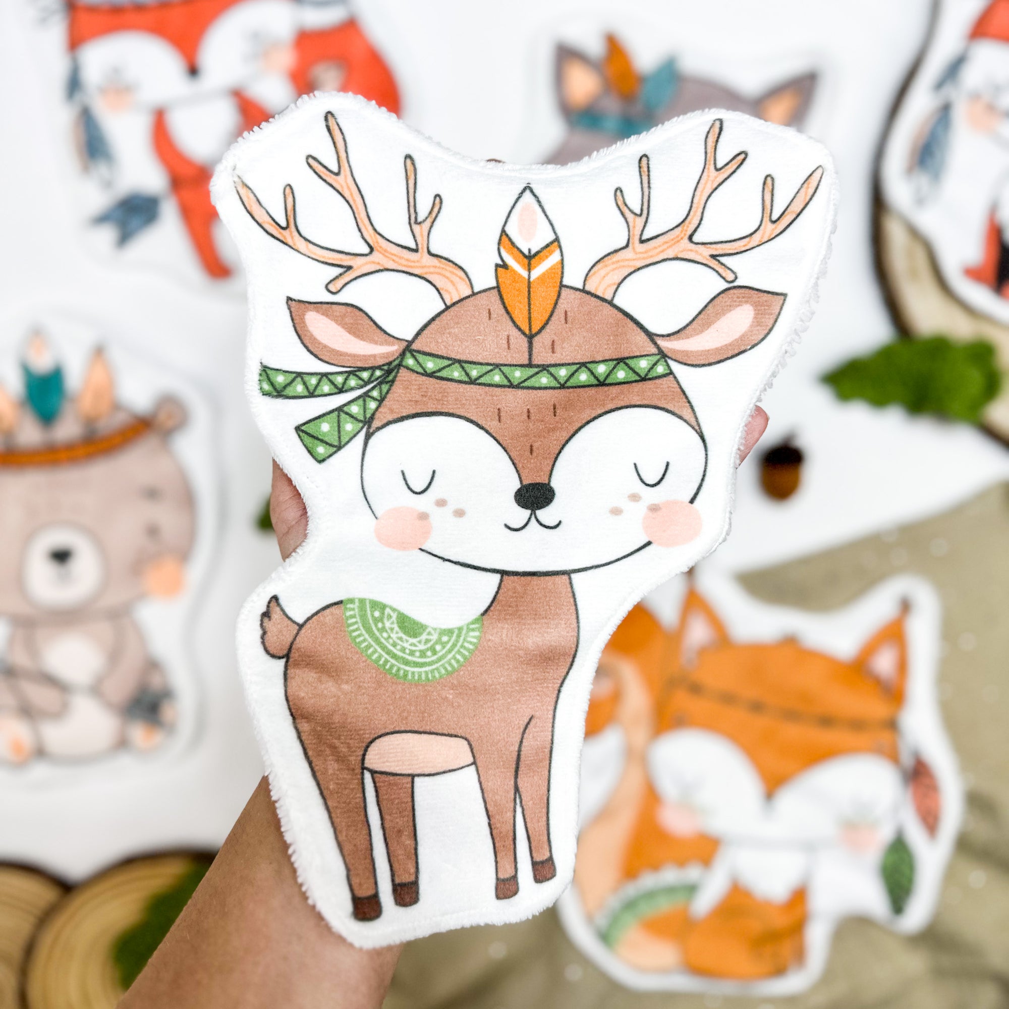 Coton lavable réutilisable bébé – cerf indien – coton écologique et pratique