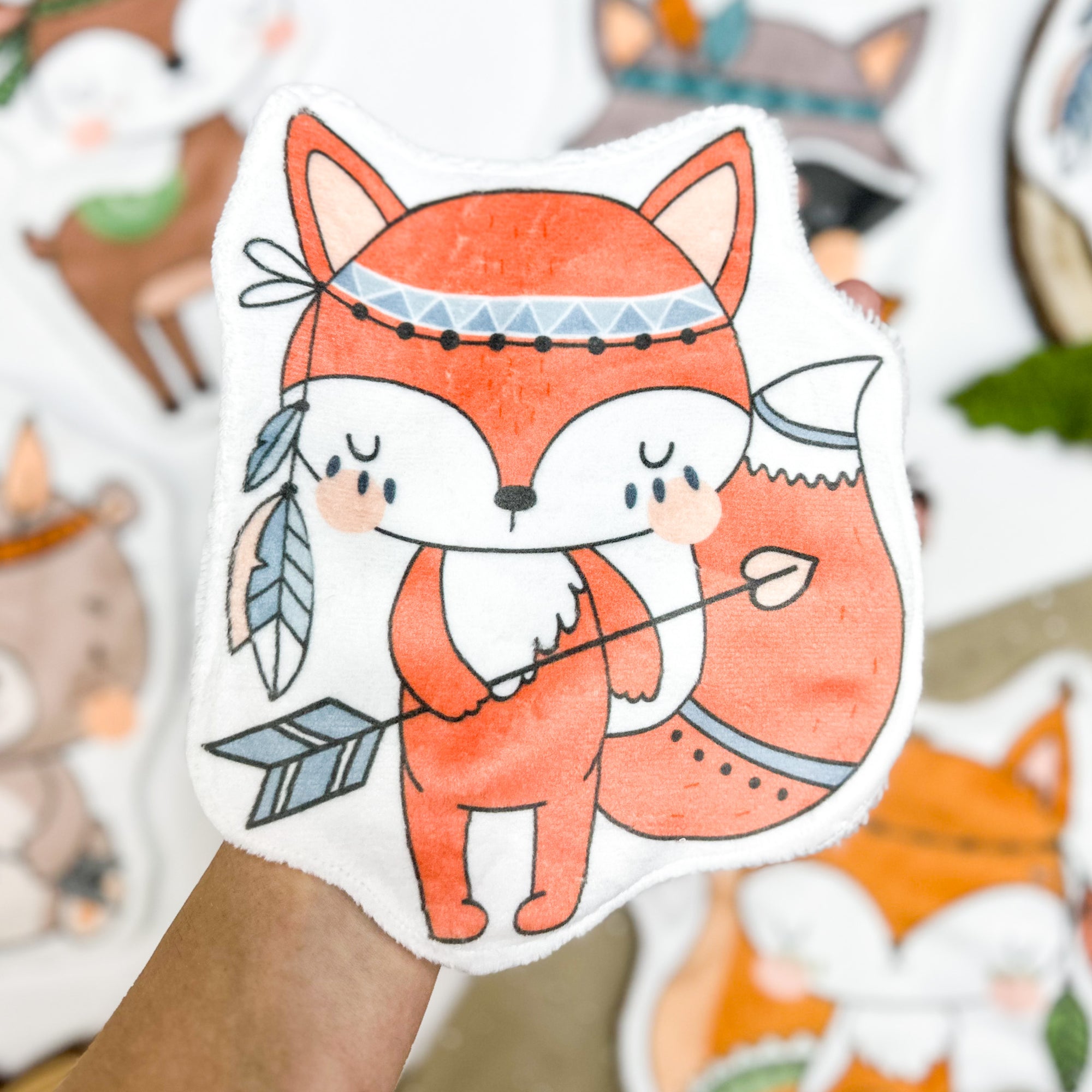 Coton lavable réutilisable bébé – renard indien – coton écologique et pratique