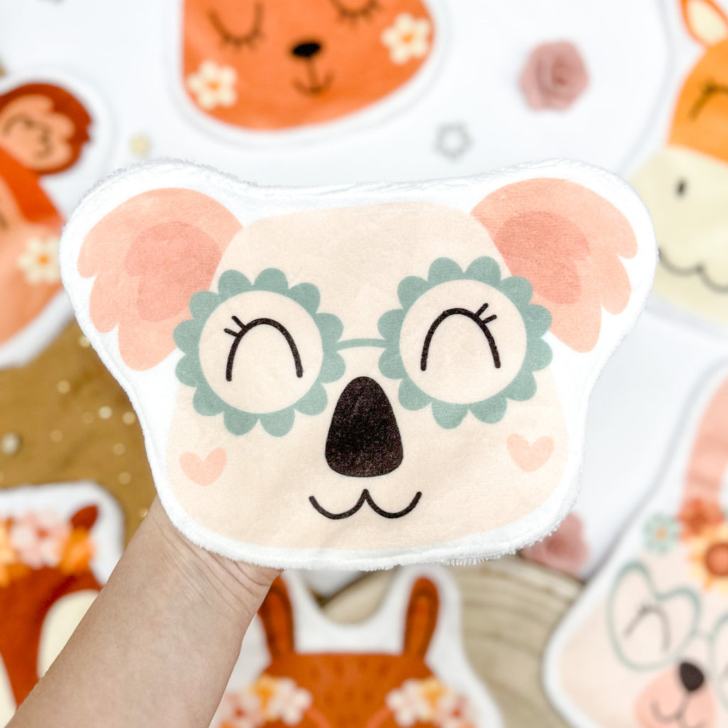 Coton lavable bébé XXL – koala hippie avec lunette – coton réutilisable et ultra doux
