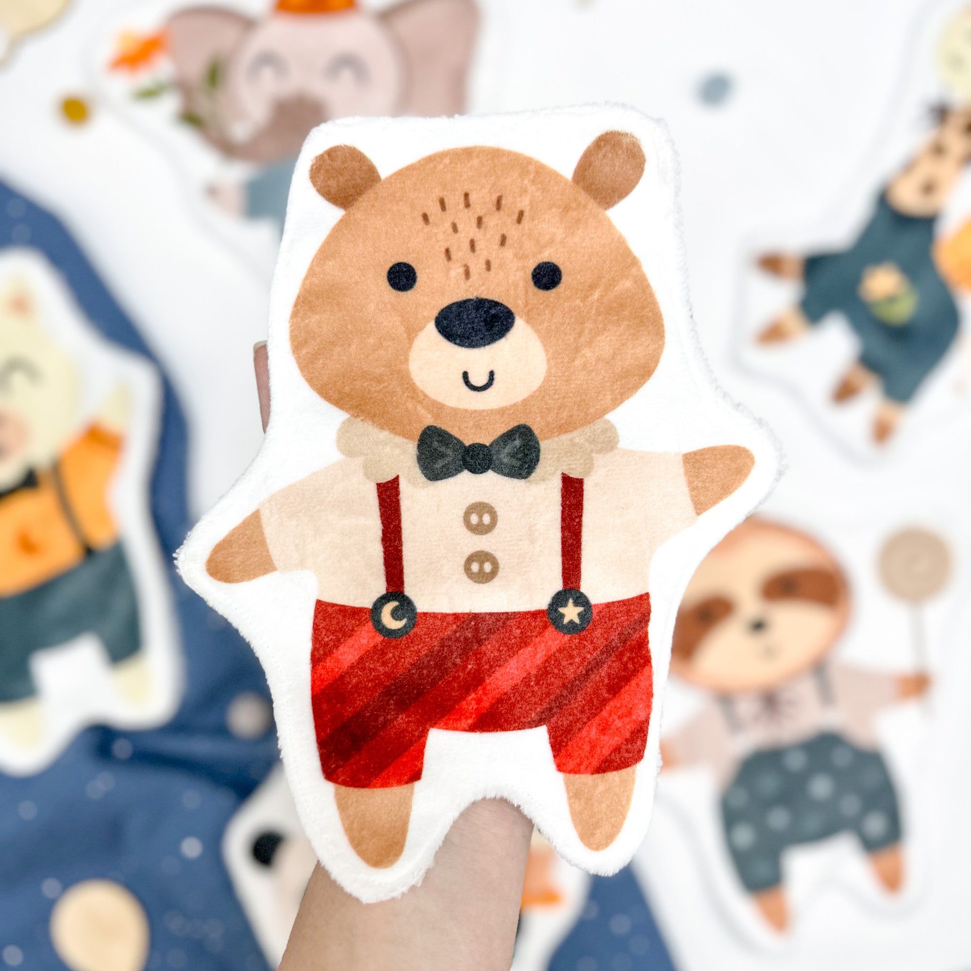 Coton lavable bébé XXL – ours anniversaire – coton réutilisable et ultra doux