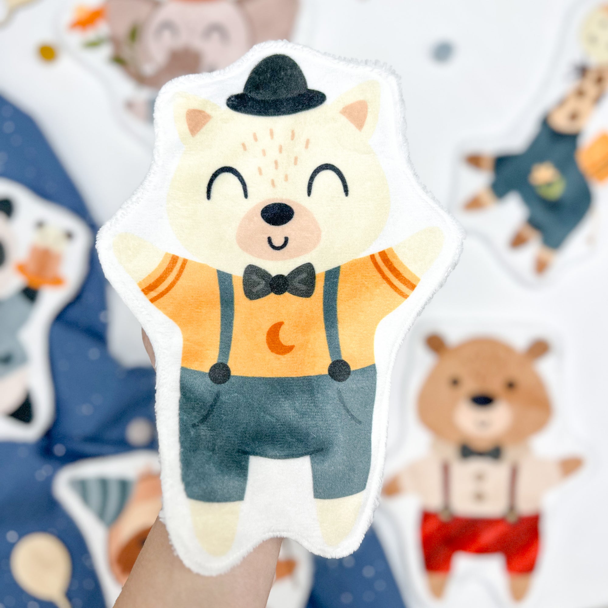 Coton lavable bébé XXL – ours anniversaire – coton réutilisable et ultra doux