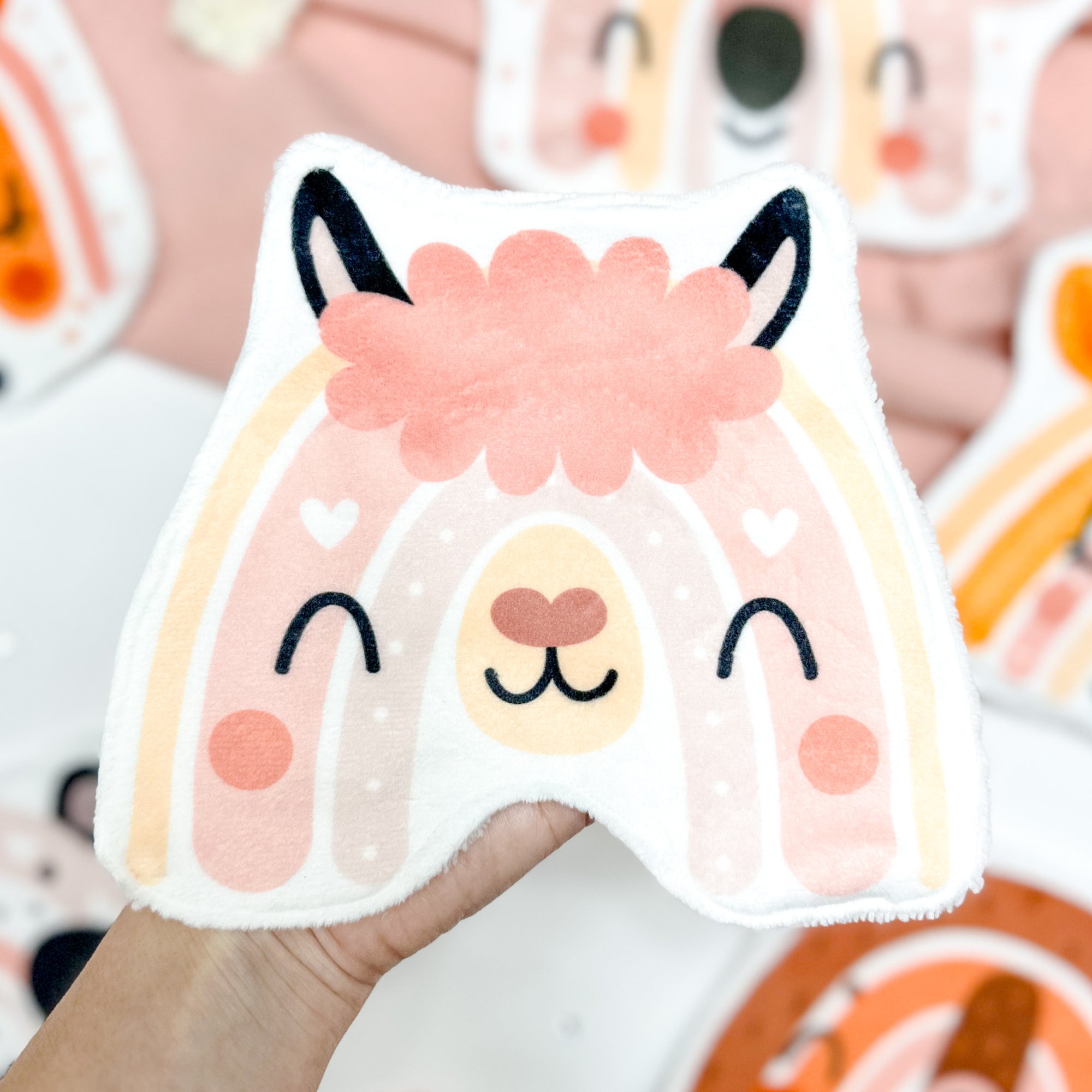 Coton lavable bébé XXL – arc-en-ciel lama – coton réutilisable et ultra doux