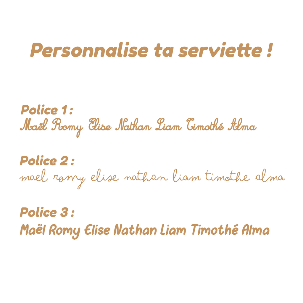 Serviette de table enfant lavable – Compagnons en Fleurs - Lot De 2